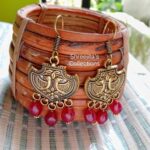 Golden Peacock Chandelier Handmade Fashion Earrings