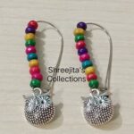 multicoloured wooden beads boho earrings
