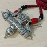 silver look alike tribal handmade necklace set