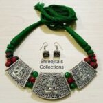oxidised ganesha handmade necklace set