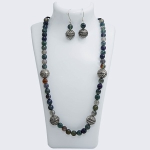 onyx gemstone handmade necklace set