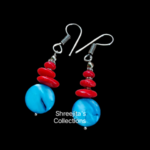 red coral handmade gemstone earrings