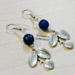 blue agate handmade gemstone earrings