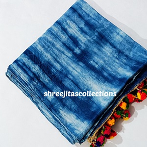 tie dye indigo cotton scarf