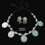 oxidised coin tribal choker necklace