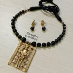 dokra tribal black gemstone necklace set 02