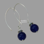 blue agate dangle fashionable handmade earrings
