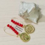 red crystal golden charm daily wear earrings