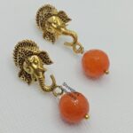 orange agate beads handmade earrings online