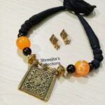 black golden fashion handmade necklace set