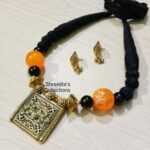 black golden fashionable handmade necklace set