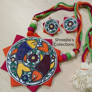 multi coloured hand painted necklace set