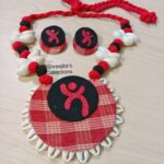 hand painted bengali gamcha jewellery