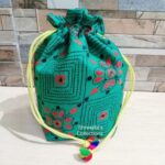 kantha stitch potli bag