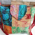 kantha stitch tote bag