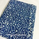 indigo bagru hand printed cotton blouse piece
