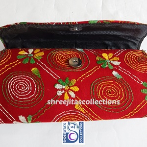 kantha stitch fashionable clutch purse for ladies