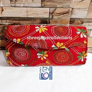 kantha stitch fashionable clutch purse for ladies