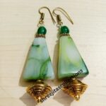 green trendy handmade fashionable earrings