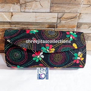 kantha stitch fashionable clutch purse for women