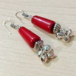 red resin oxidised ghungroo tribal earrings