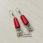 red resin oxidised ghungroo tribal earrings