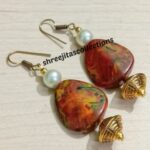 multicoloured boho tribal dangle earrings