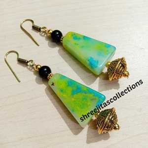 multicolour resin beads fashionable handmade earrings