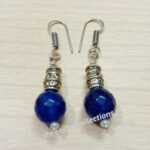 blue agate gemstone beaded handmade earrings