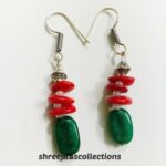red coral fashionable handmade light earrings