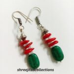 red coral fashionable handmade light earrings