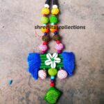 multicoloured boho handmade fabric necklace set