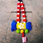 multicoloured tribal handmade fabric necklace set