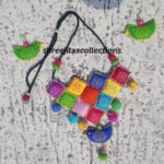 Multicolor Fabric Boho Handmade Necklace Set