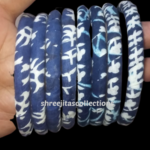 indigo handmade fabric bangles combo pack