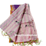 Bengal kantha stitch reversable silk stole 05