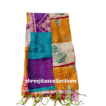 Bengal kantha stitch reversable silk stole 05