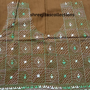 kantha stitch cotton blouse piece 04