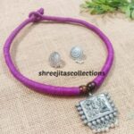tribal silver handcrafted choker necklace set 09