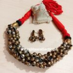 dual tone oxidised ghungroo tribal necklace set