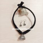 silver jhumka handmade necklace