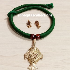 dokra fish tribal handmade necklace set
