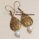 pearl handmade golden charm earrings
