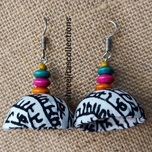 fabric jhumka daily wear handmade earrings