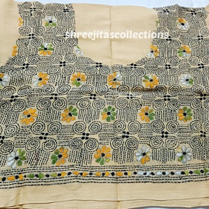 kantha stitch cotton blouse piece