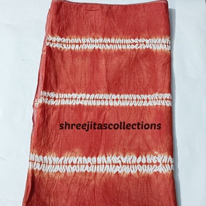 red-brown tie dye shibori cotton scarf 02