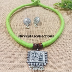 Tribal Silver Handcrafted Choker Necklace Set 08