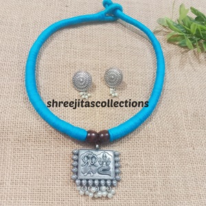 Tribal Silver Handcrafted Choker Necklace Set 04